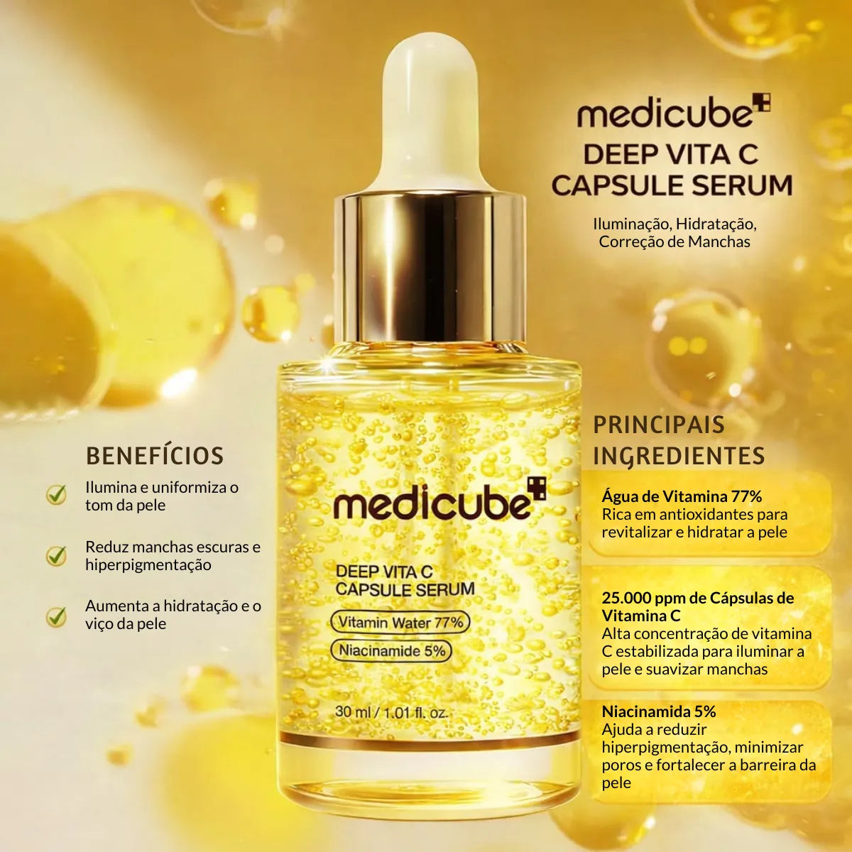 Medicube Deep Vita C Capsule Serum Niacinamida Glow 30ml