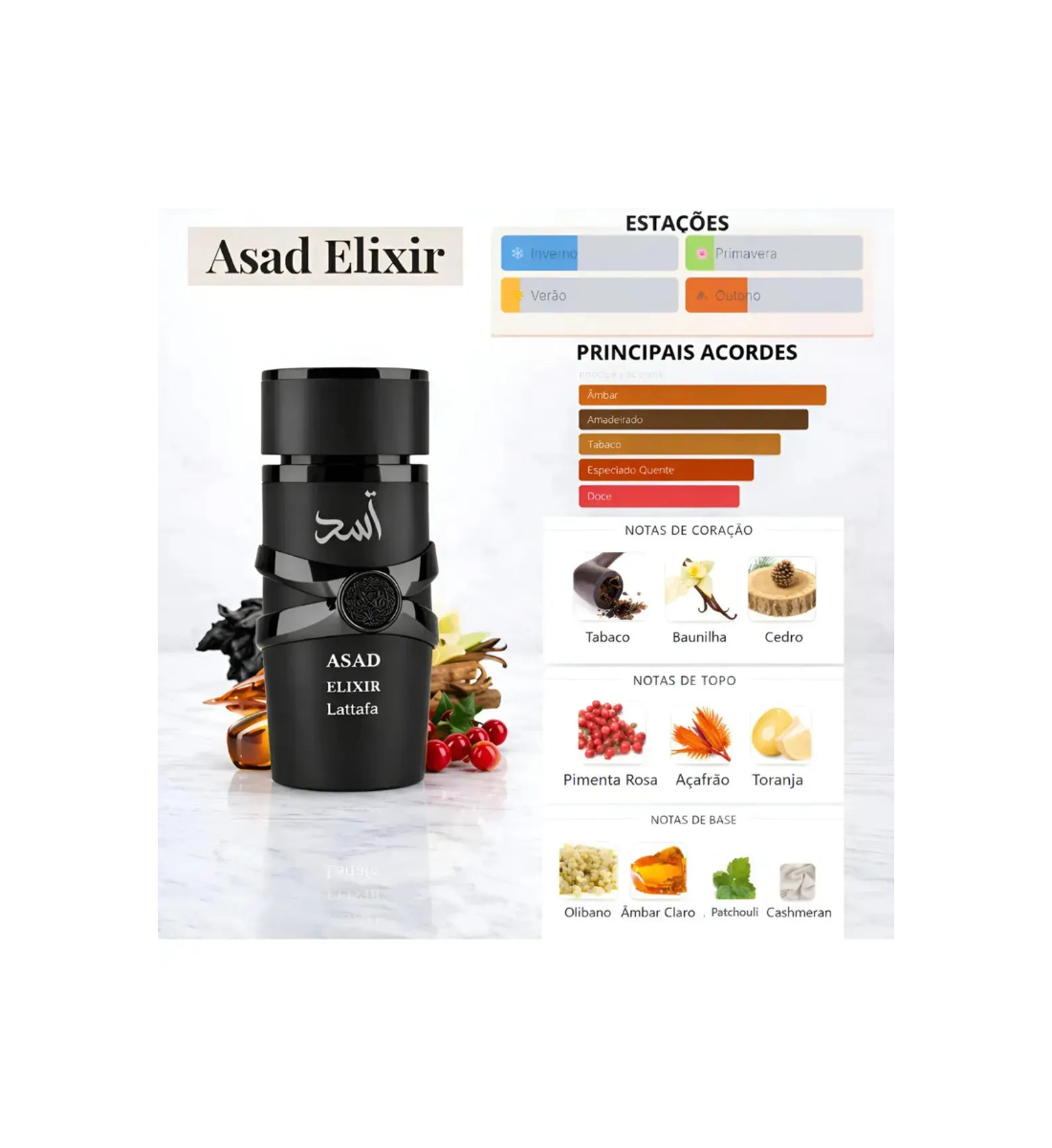 Asad Elixir Lattafa Perfume Árabe 100 Ml
