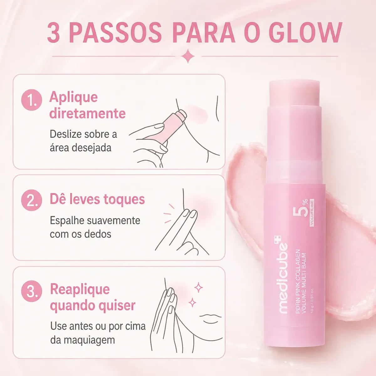 Medicube Pdrn Pink Collagen Balm Stick Anti-idade 10g